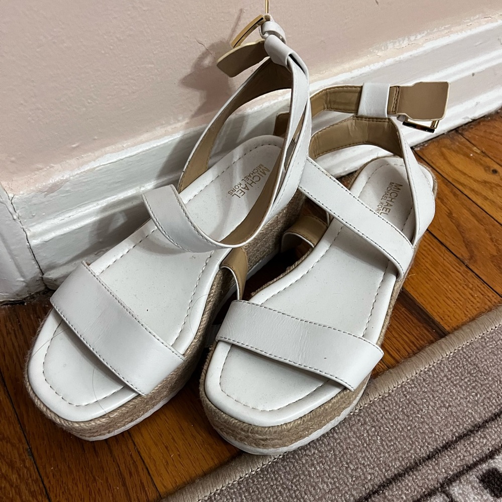 Michael Kors White Platform Sandals Size 6.5